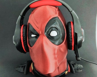 Deadpool 3D Printed Headset Stand for Playstation, Xbox, Nintendo Switch, Microphone, Bust, Statue, Figure