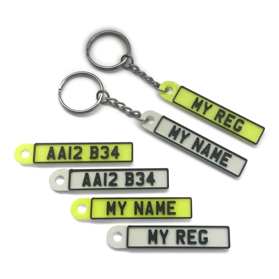 Personalised Car Reg Registration 3D Printed Keyring Etsy personalised-car-reg-registration-3d-printed-keyring-etsy