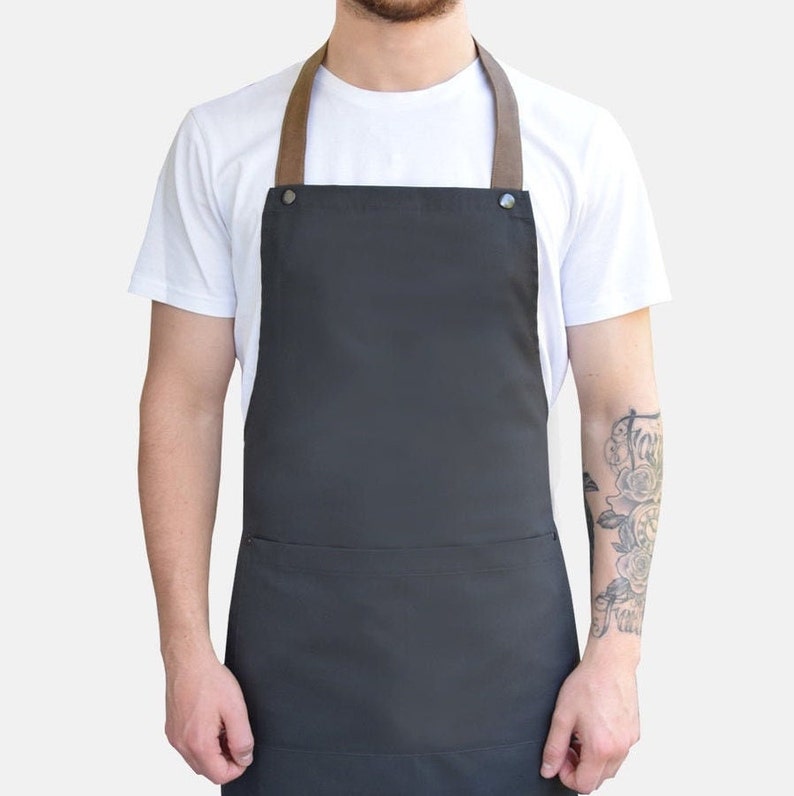 Latz-Schürze für die Küche, Garten und beim Grillen Küchenschürzen Schürze mit Taschen Handgefertigte Schürzen Latzschürze Schürzen zum Kochen Bild 10