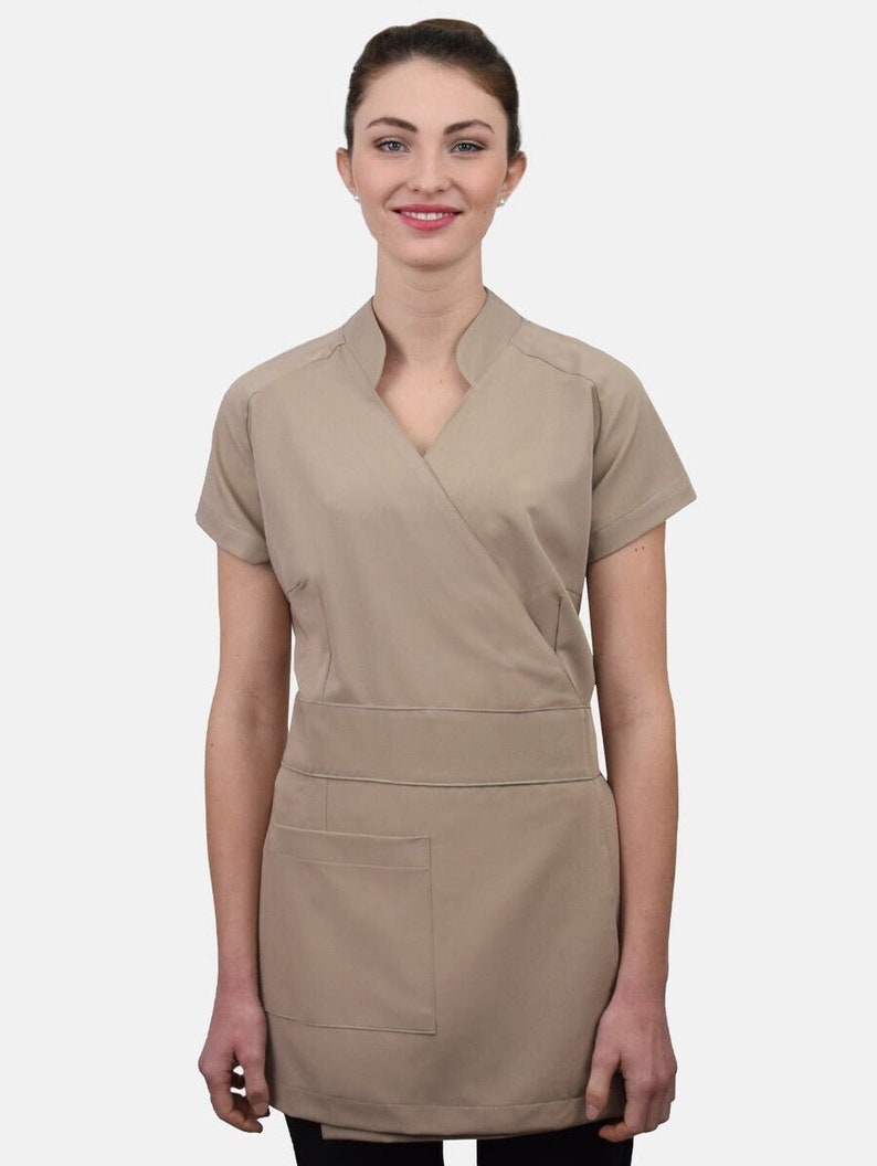Elegant Tunic in different Colors Tunics for women tunics for Salon Spa Beauty Cosmetics Uniforms Beauty Clothing Sustainable Beige