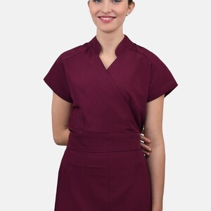 Elegant Tunic in different Colors Tunics for women tunics for Salon Spa Beauty Cosmetics Uniforms Beauty Clothing Sustainable Bordeaux