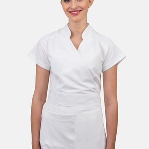 Elegant Tunic in different Colors Tunics for women tunics for Salon Spa Beauty Cosmetics Uniforms Beauty Clothing Sustainable White
