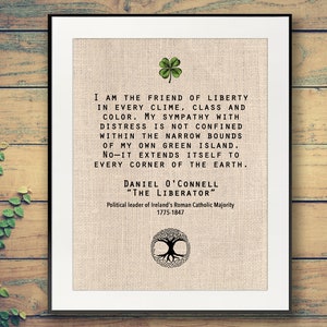 PRINTABLE IRISH QUOTE | St Patrick&#39;s, Wall Art, Holiday Decor, Saint Patricks Instant Downloadable Digital Picture Shamrock Daniel O’Connell