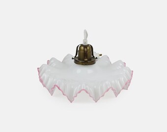 Vintage milk glass window  ceiling pendant lamp