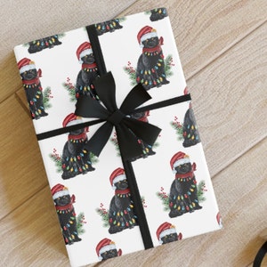 Embrulho para presente, presentes de gato preto, papel de embrulho de Natal, Natal de gato preto, amantes de gatos, amantes de gatos pretos, rolos de papel, 1 unidade