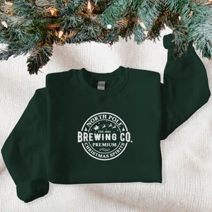 Christmas sweater, Brewing Co North Pole Sweatshirt, Vintage Christmas Sweater, Christmas gifts for her, Christmas Crewneck, Holiday Sweater
