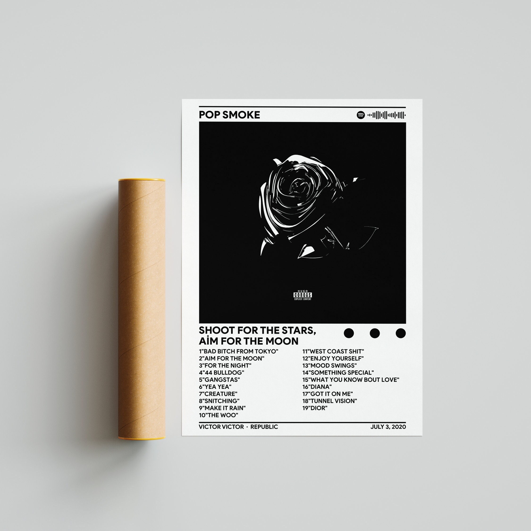 Pop Smoke Shoot for the Stars Aim for the Moon Album Cover Etsy Hong Kong