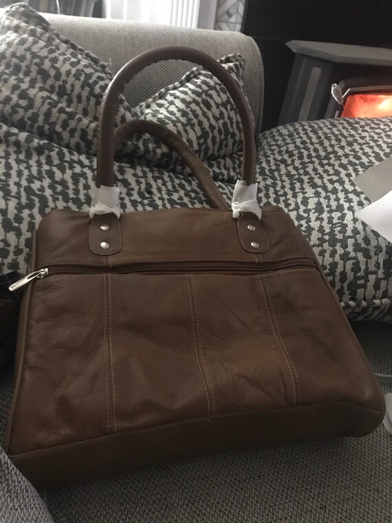 Brown leather handle bag - image 2