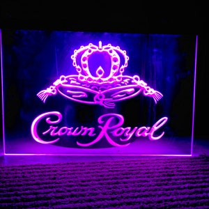 Enseigne néon LED Crown Royal, taille 8 x 12