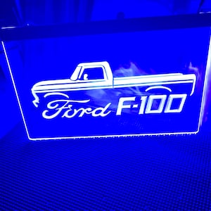 Enseigne Néon LED Ford F100 Taille 8 x 12