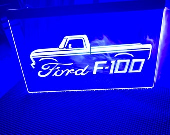 Ford F100 LED Neon Sign Size 8x12