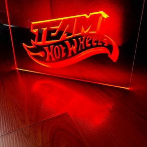 Team Hot Wheels LED Neon Sign Size 8x12