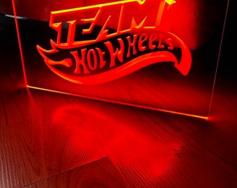 Team Hot Wheels LED Neon Sign Size 8x12