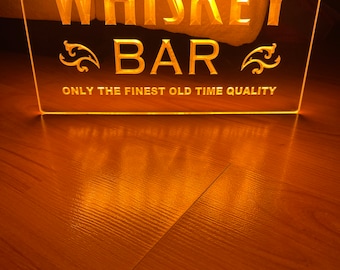 Whiskey Bar LED Neon Sign Size 8x12