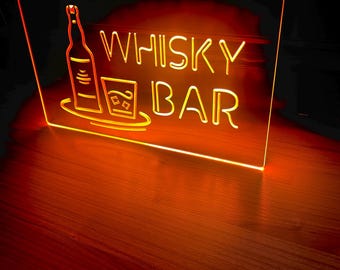 Whiskey Bar LED Neon Sign Size 8x12