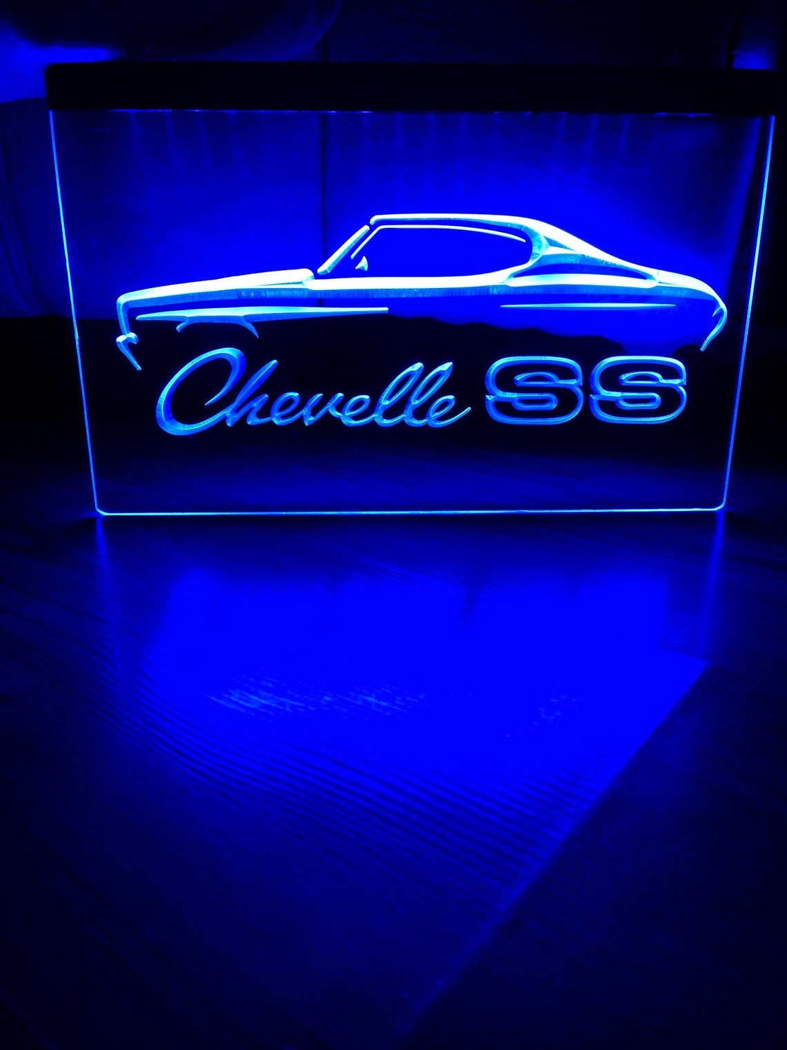 Chevelle SS LED Neon Blue Light Sign Size 8x12 | Etsy