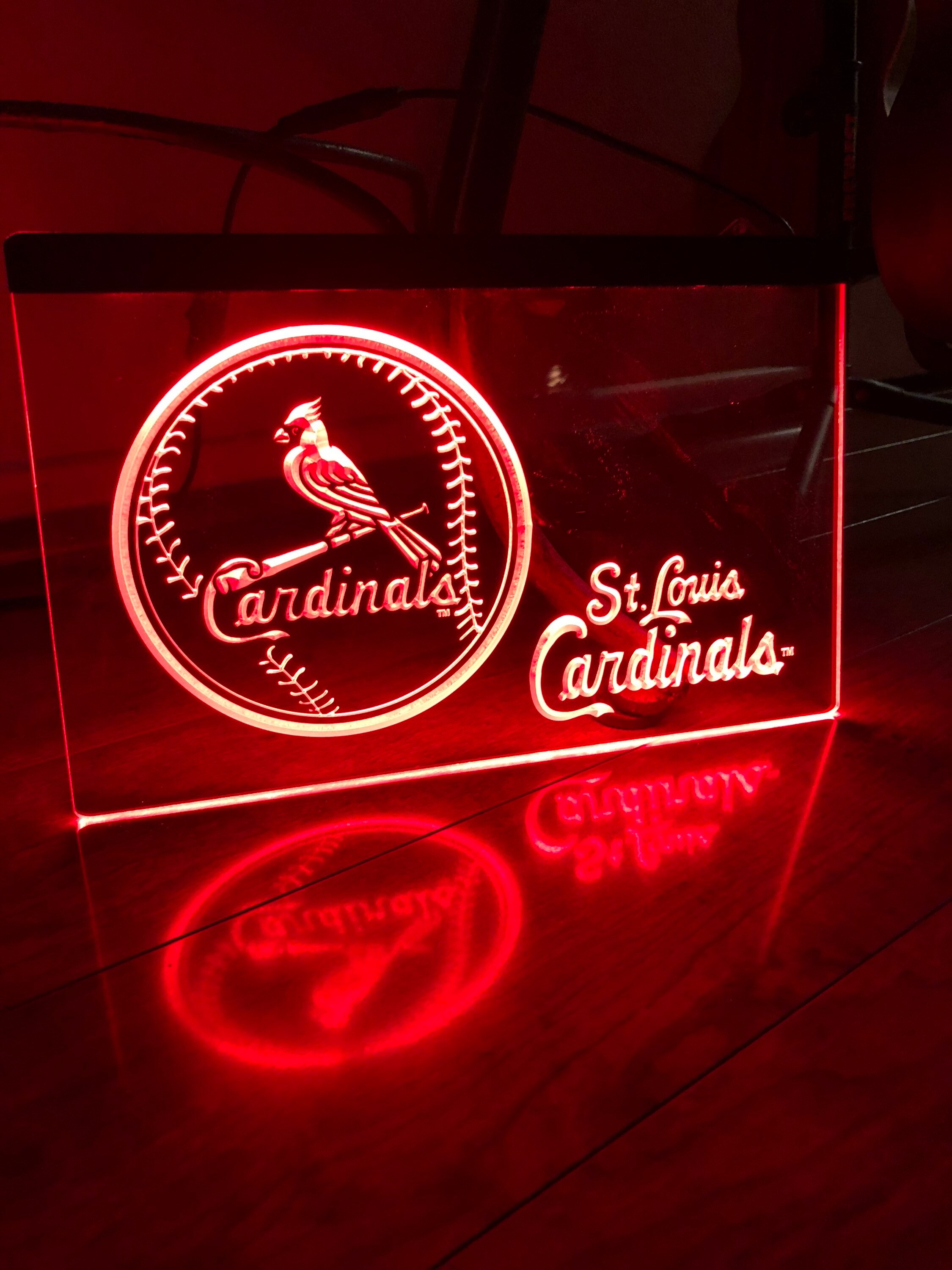 St. Louis Cardinals Logo Bowtie 20x16 Neon Sign Bar Lamp Light