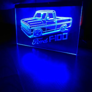 Ford F100 Low Truck LED Neon Leuchtreklame Größe 8x12