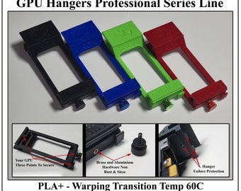 Professional PLA+ GPU Hanger Hangers Mining Rig Farm Wire Shelf Shelves Rack Clip Holder Pro Series High Heat Deflection 1 Year Warranty