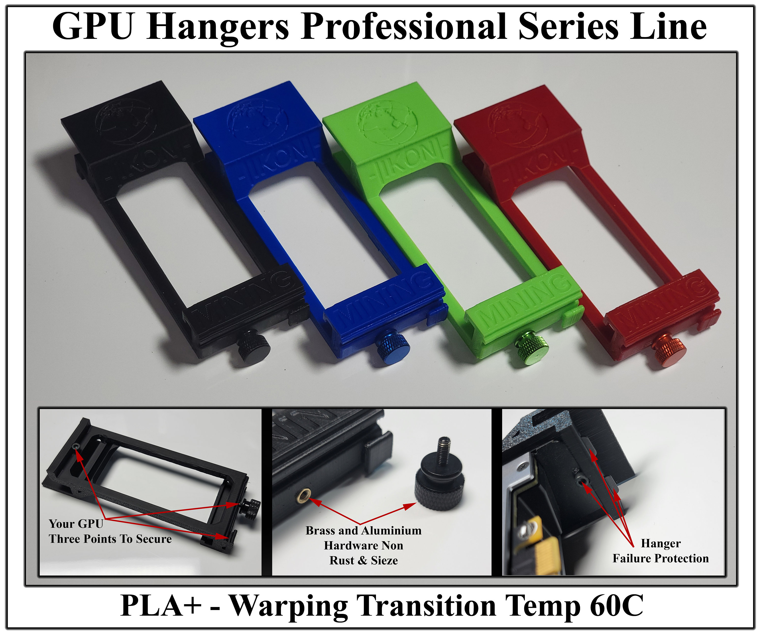Professional PLA+ GPU Hanger Hangers Mining Rig Farm Wire Shelf Shelves ...