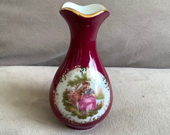 ヴィンテージ ミニチュア 磁器 花瓶 リモージュ フランス、#120120