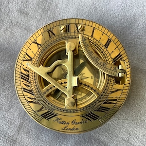 Solid Brass Sundial and Compass (03)