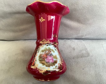 ヴィンテージ ミニチュア 磁器 花瓶 リモージュ フランス、#120120