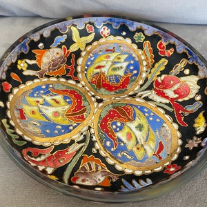 Hand Painted Japanese Glass Dish (J)