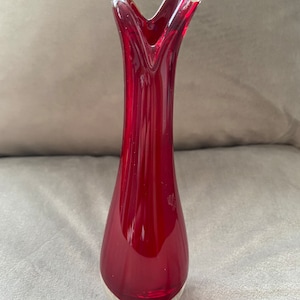 Whitefriars 9556 Red Glass bud vase. (Q)