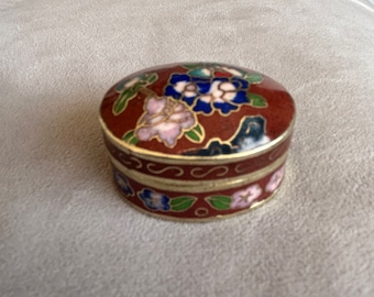 Caja de anillos Cloisonné vintage (JD)