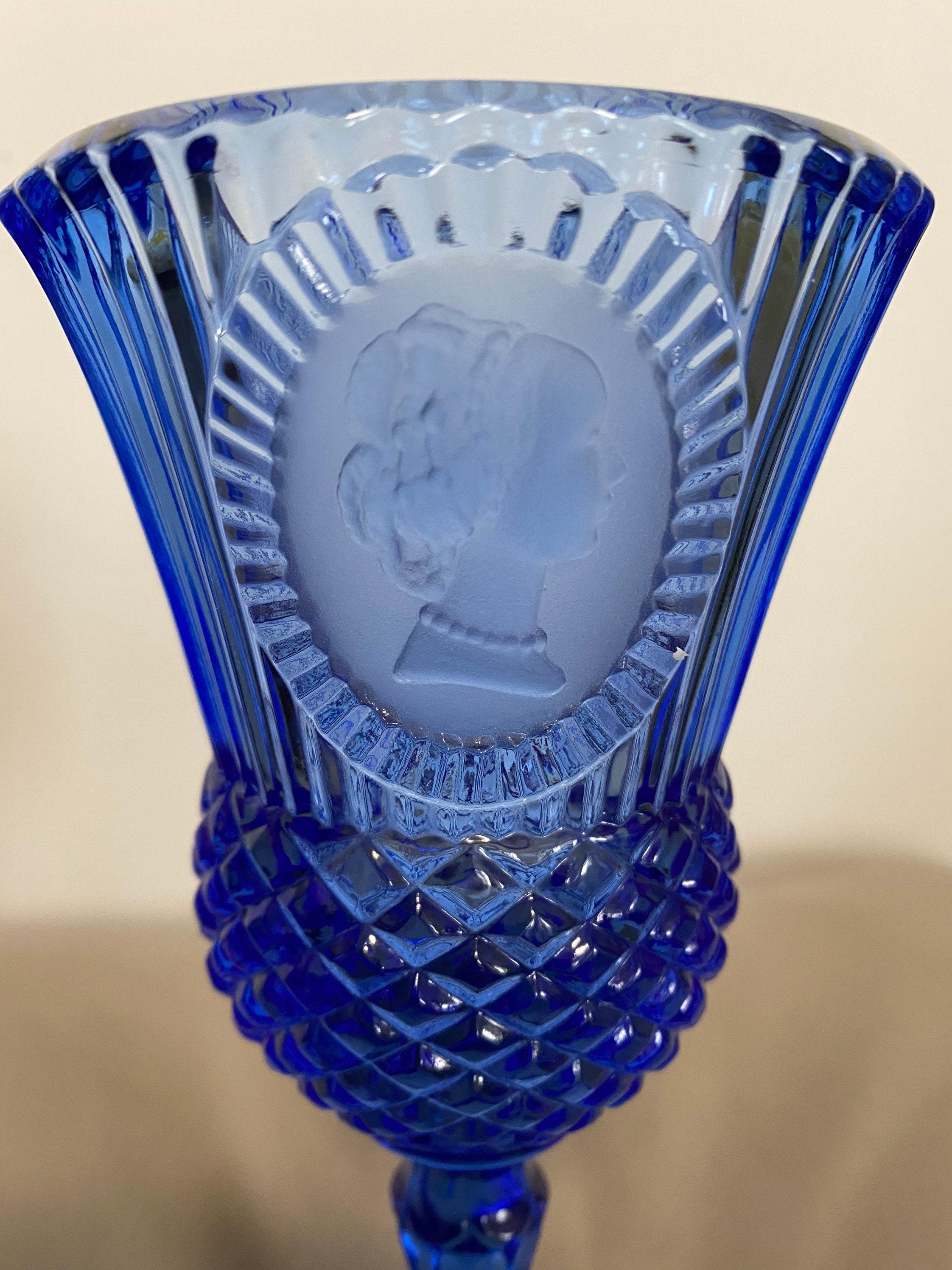 Fostoria Blue Glass Goblet. 191 Etsy