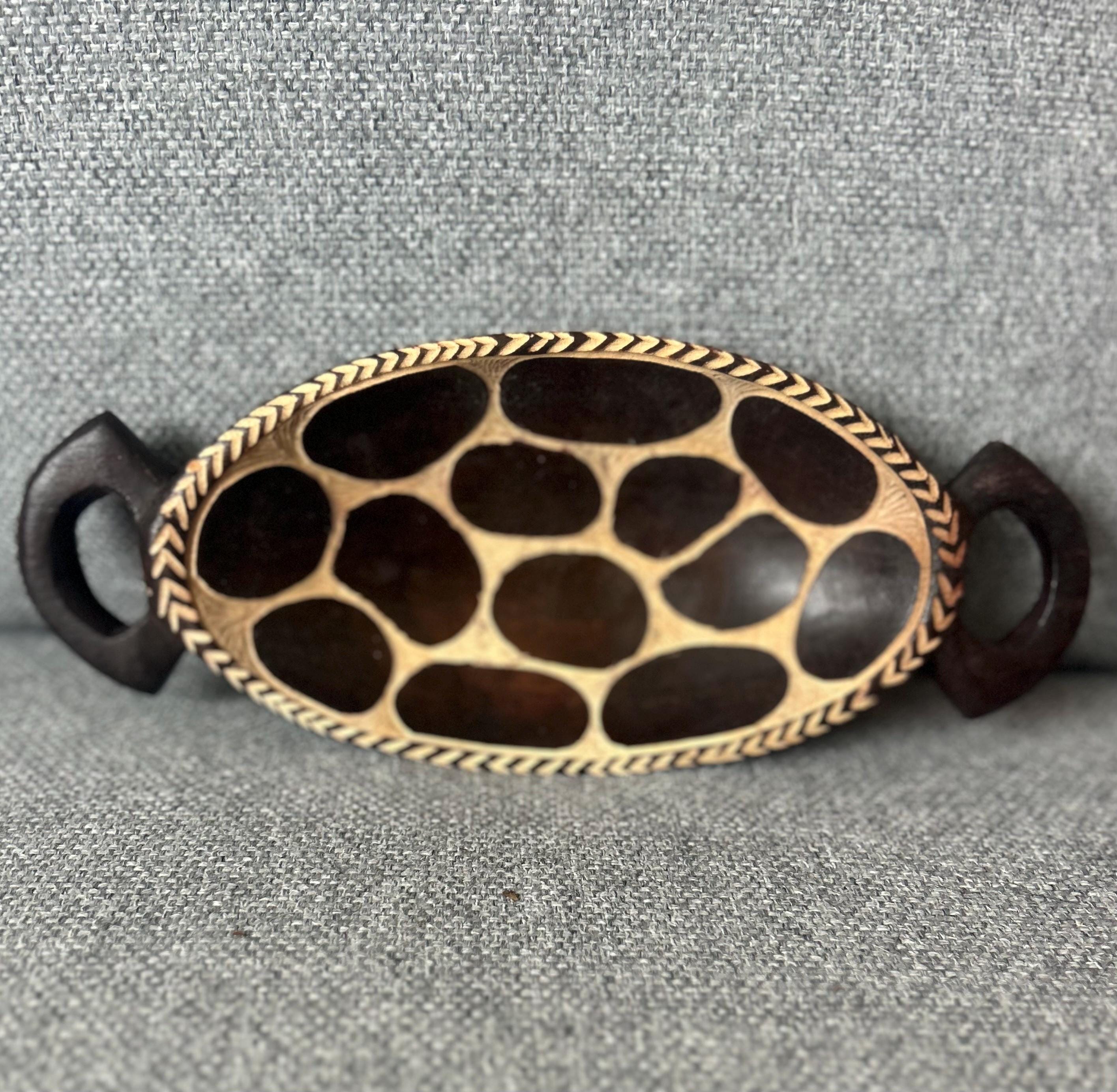 ウッドボウル　アフリカ民藝　アジアン雑貨　木製オーバル型サービングディッシュ ウッドボウル アフリカ民藝 アジアン雑貨 木製オーバル型サービング