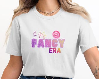 In My Fancy Era Graphic Top, Y2K Bunte Wirbel Statement Shirt