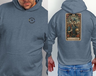 Arbeiten hart oder kaum arbeiten Ölfeld Arbeiter Tarot Hoodie, lustiges Händler Geschenk