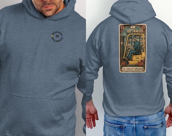 Gabelstabler-Operator-Tarot-Karten-Hoodie, Arbeit Humor, blaue Kragen-Bekleidung