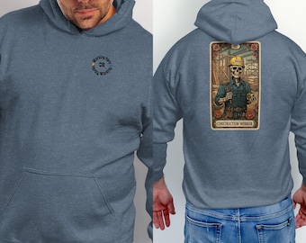 Bauarbeiter Tarot Karte Hoodie, Lustige Arbeit Humor Trader Geschenk