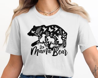Mama Bär Shirt mit Cubs, Botanischer Waldmutterstag Geschenk Hoodie