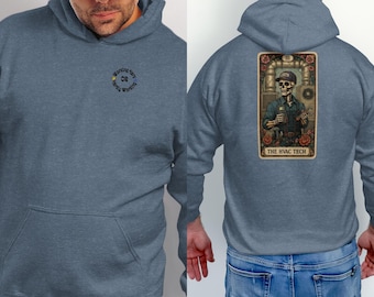 HVAC Tech Tarot Karte Hoodie, hart arbeiten Humor Sweatshirt