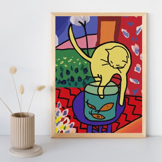 Gatto E Pesci Rossi Matisse Cartoon Illustrazione Digitale Etsy Gatto E Pesci Rossi Matisse Cartoon Illustrazione Digitale Etsy