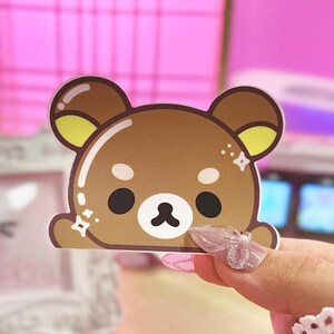 Brown Bear Peeker Vinyl Sticker Kawaii Bear Japanese Anime Laptop Decal Bear Paws Car Vinyl Decal