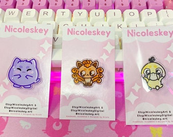 Pokefriends Acrylic Pins - Ita Bag Anime Kawaii Character Design Pins Charms Cute Monsters Animals