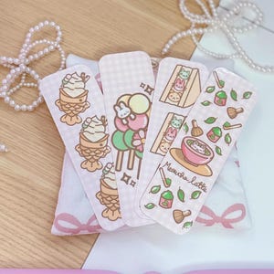 Segnalibri Kawaii carini per diari, design di snack giapponesi manga, segnalibro Taiyaki, segnalibro Dango Matcha, simpatico libro giapponese da libri
