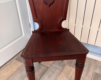 Mahogany 1800-1840  Shield  back Hall Chair with raised crest