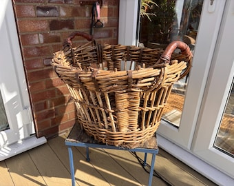 Genuine 1960’s Grimsby Trawler Wicker fish  tote basket