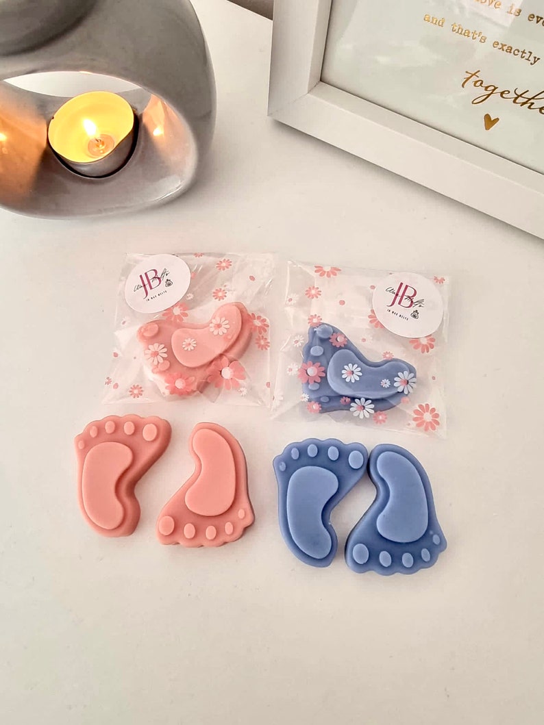 Scented Baby Foot Wax Melt For Unique Baby Shower Favours/Gift Or For A New Parents Gift All Hand Made To Order 