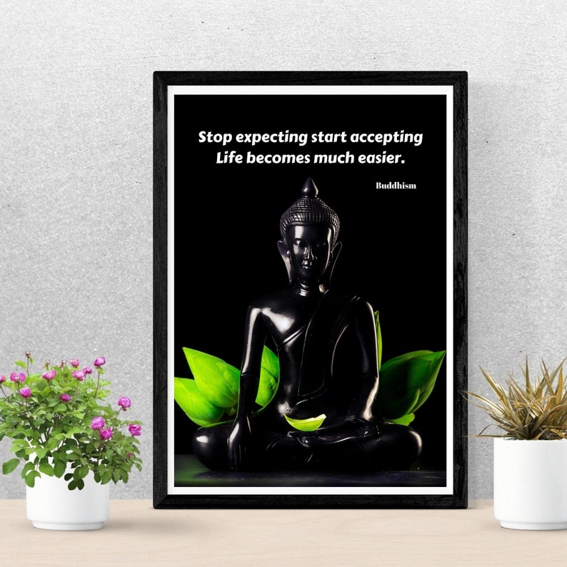 Stop Expecting Start Accepting Wall Art Buddha Preaching | Etsy
