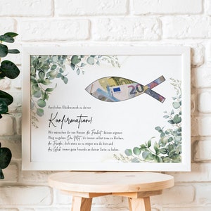 Regalo de dinero para confirmación para niñas y niños | Manualidad para regalar dinero | Regalo creativo | Descarga digital en PDF para imprimir