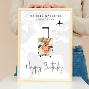 Geldgeschenk Geschenk zum Geburtstag Reise Happy Etsy Österreich