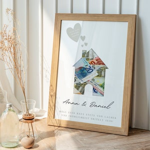 Cash gift for a house building topping-out ceremony | Personalizable | House | Housewarming gift | Housewarming party | Digital download | PDF