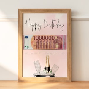 Geldgeschenk zum Geburtstag | Geld kreativ verschenken | Deine erste Million | Einzigartiges Geldgeschenk Frau |Geschenk beste Freundin/Mama